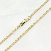 14K Solid Gold Wheat Chain